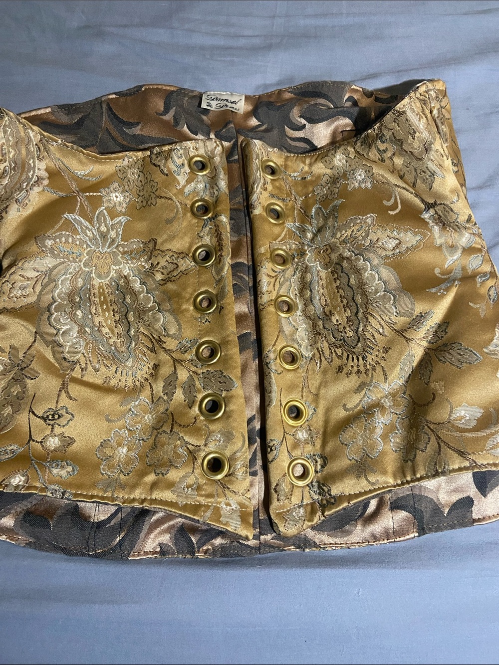 Gold Brocade Underbust Corset Top - Picture 2 of 5